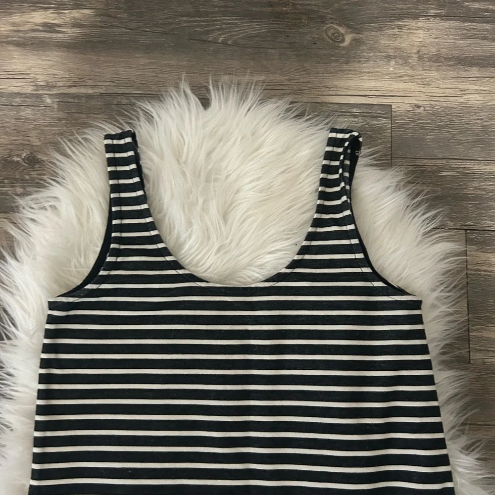Madewell tank Striped blue and White Sleeveless Dress - Picture 2 of 6